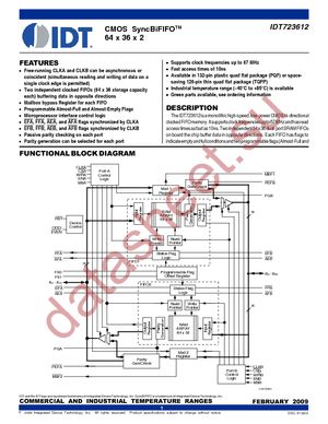 IDT723612L20PQFI datasheet  